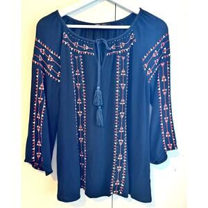 Romeo & Juliet Couture Peasant Blouse Size M